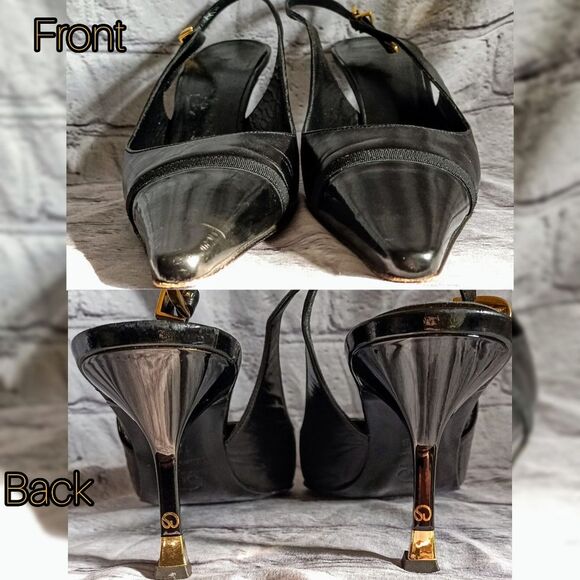 St. John Black Slingback Heels - Picture 2 of 12